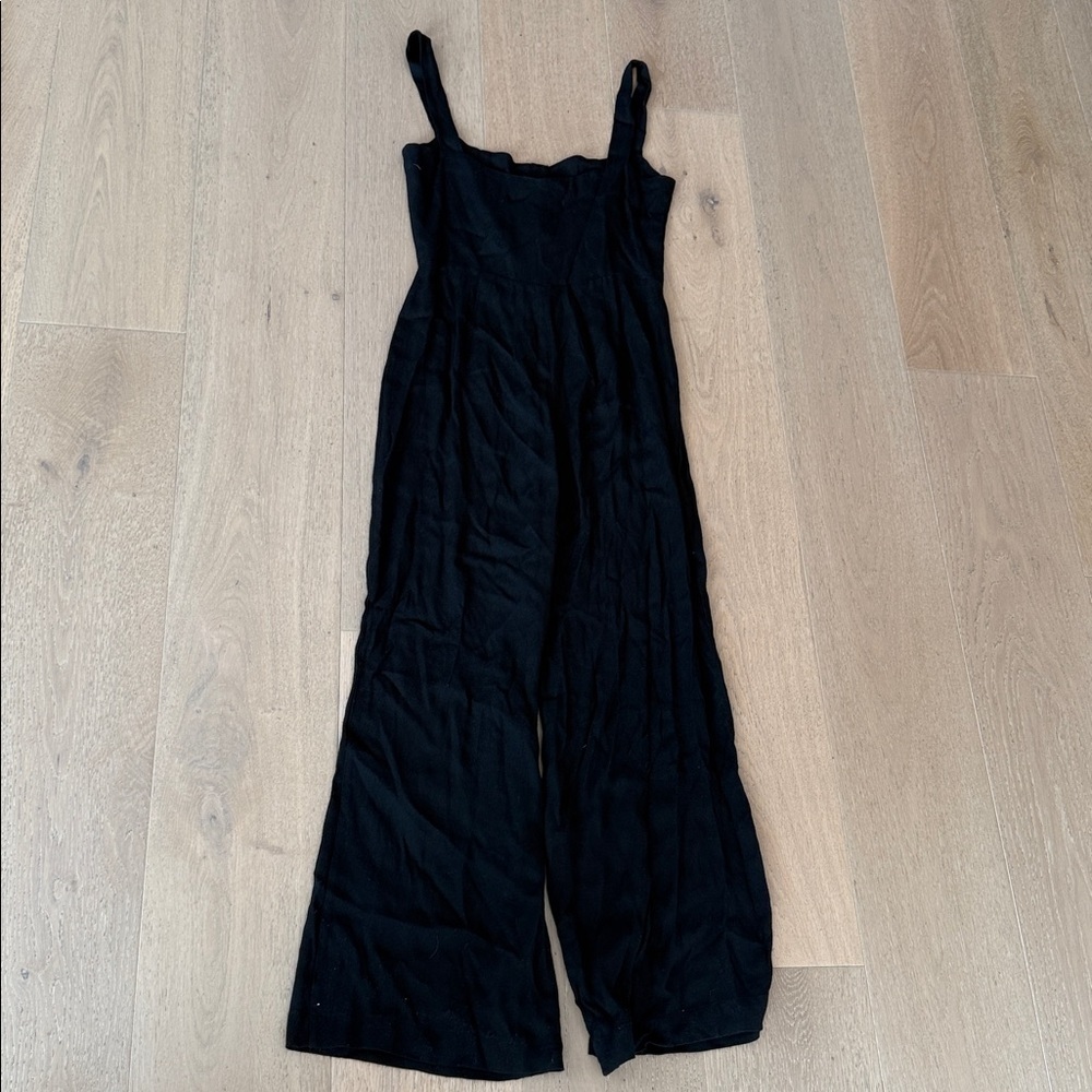 Reformation Black Square-Neck Button Jumpsuit - Picture 7 of 8